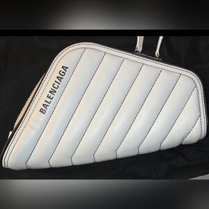 Balenciaga Cream Quilted Clutch